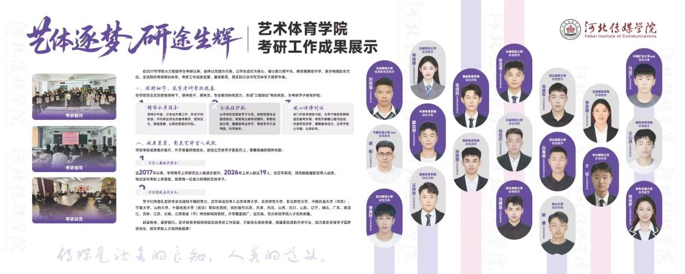 艺体逐梦研途生辉——艺术体育学院考研工作成果展示